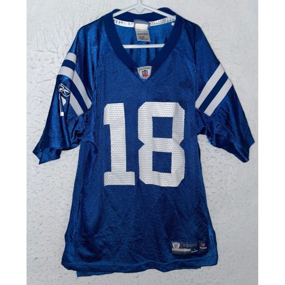 Peyton Manning Reebok On Field Jersey Youth L 14/16 Indianapolis Colts NFL #18